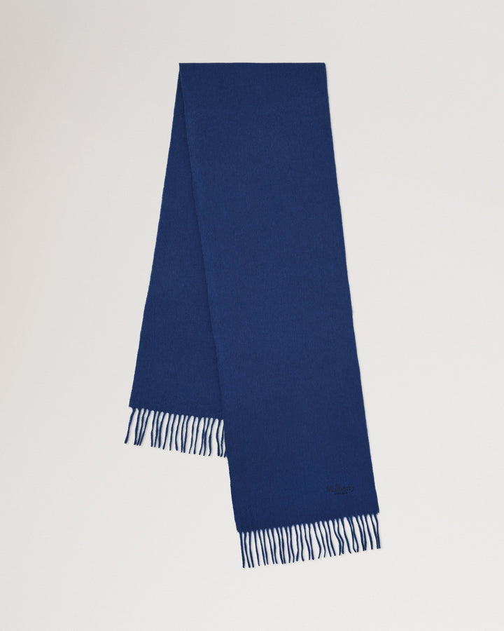Small Solid Merino Wool Scarf Stormy Blue Merino Wool