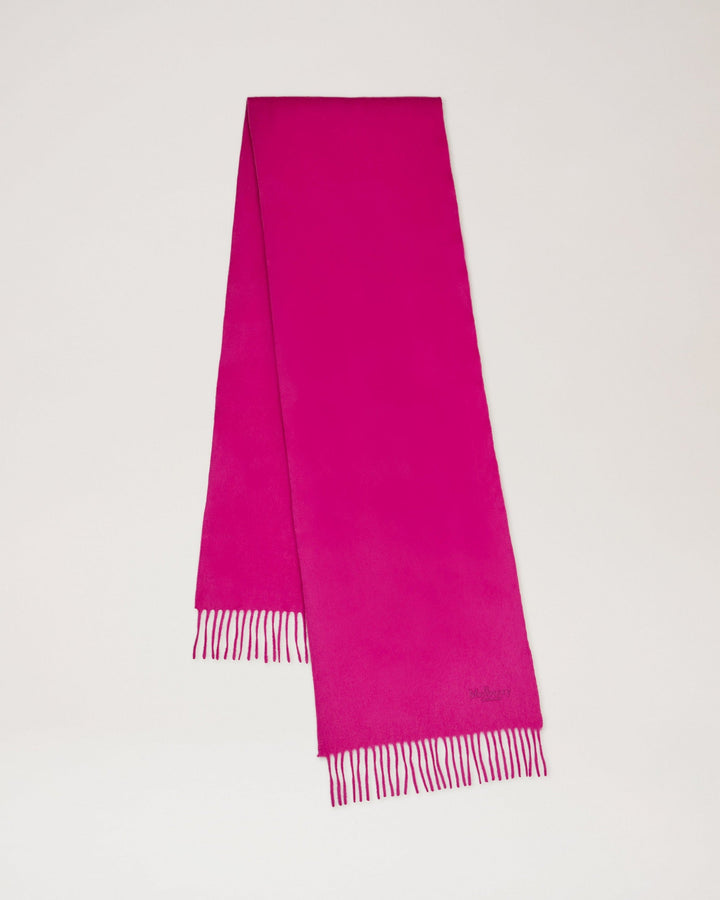 Small Solid Merino Wool Scarf Mulberry Pink Merino Wool