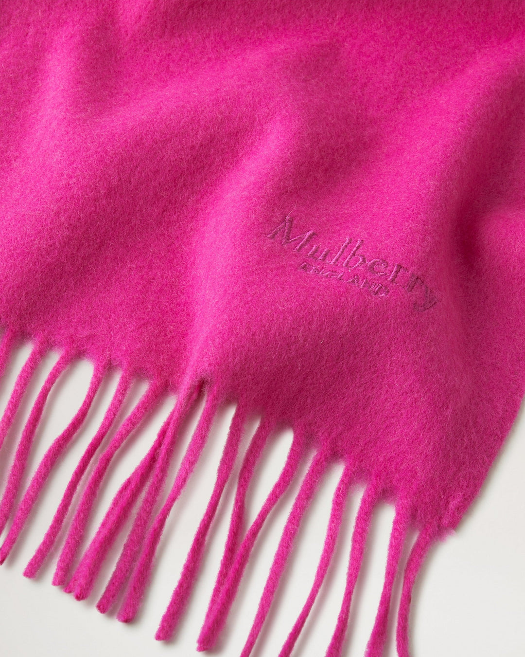 Small Solid Merino Wool Scarf Mulberry Pink Merino Wool