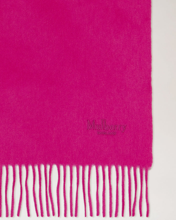 Small Solid Merino Wool Scarf Mulberry Pink Merino Wool