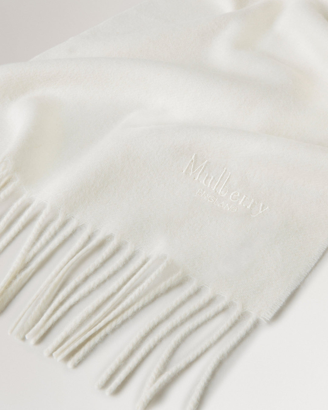 Small Solid Merino Wool Scarf Cream Merino Wool