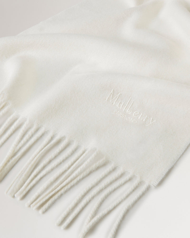 Small Solid Merino Wool Scarf Cream Merino Wool