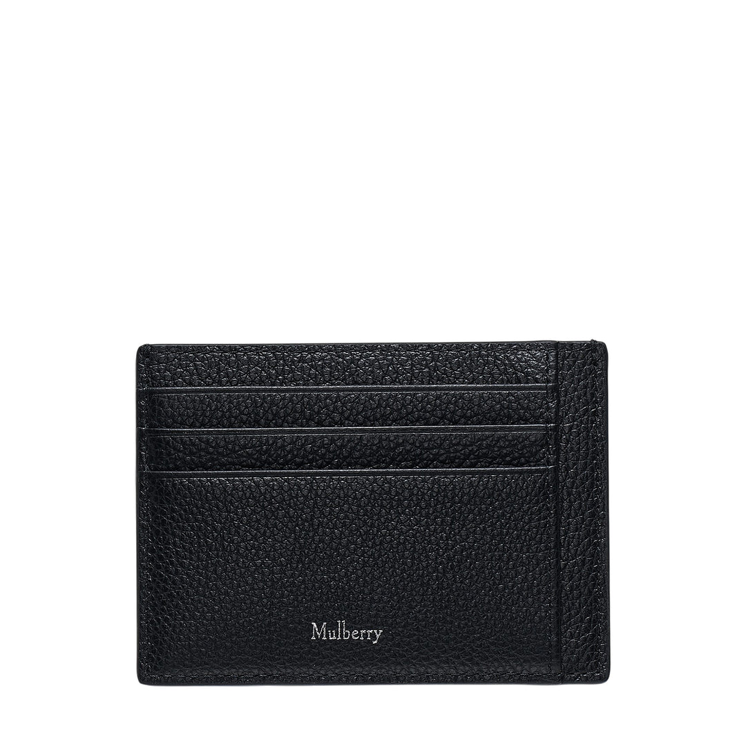 Card Holder Black Small Classic Grain