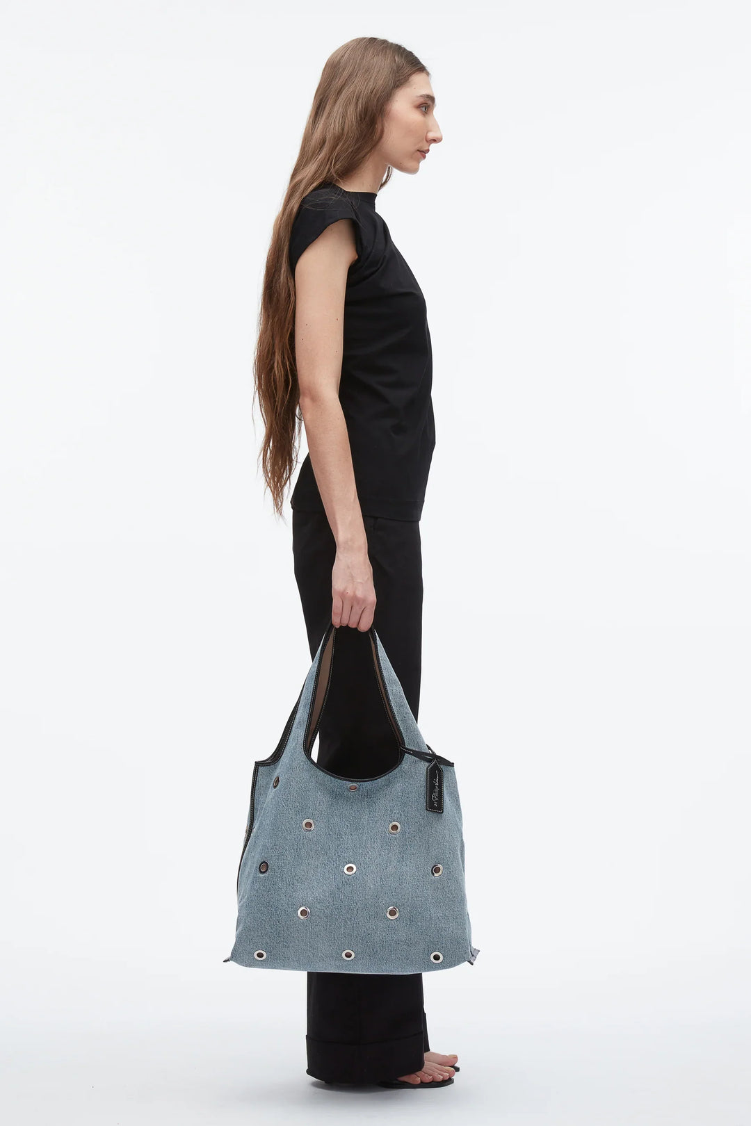 Denim Market Tote With Grommet
