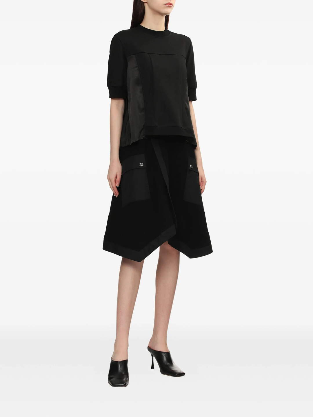 Satin Flounce Combo Terry Top