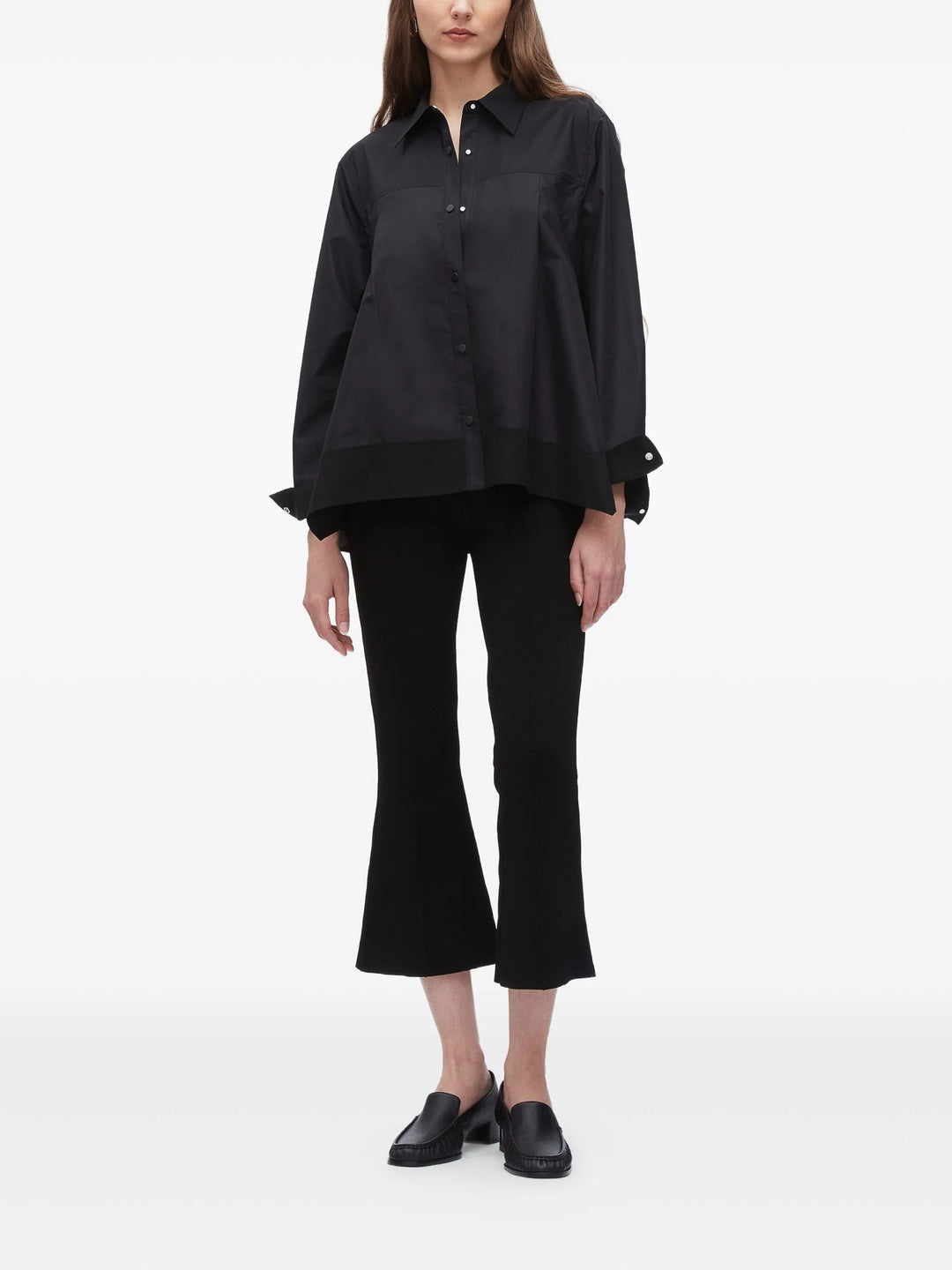 Flounce Hem Long Sleeve Shirt