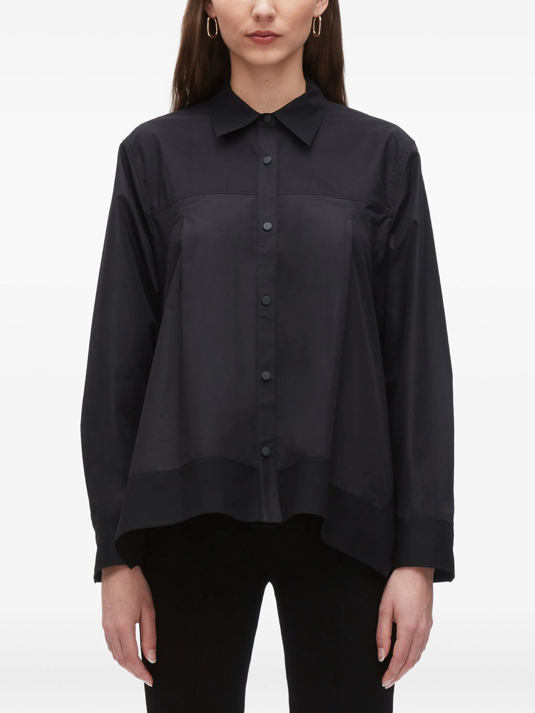 Flounce Hem Long Sleeve Shirt