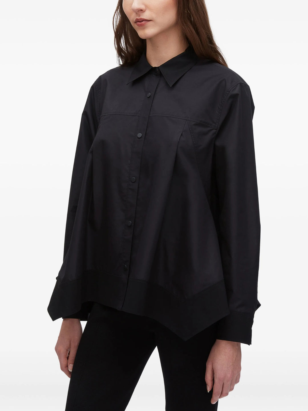 Flounce Hem Long Sleeve Shirt