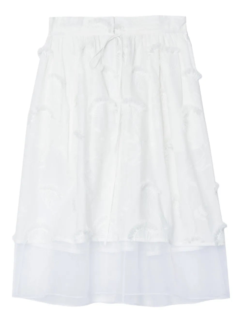 Tie-Waist Midi Skirt With Organza