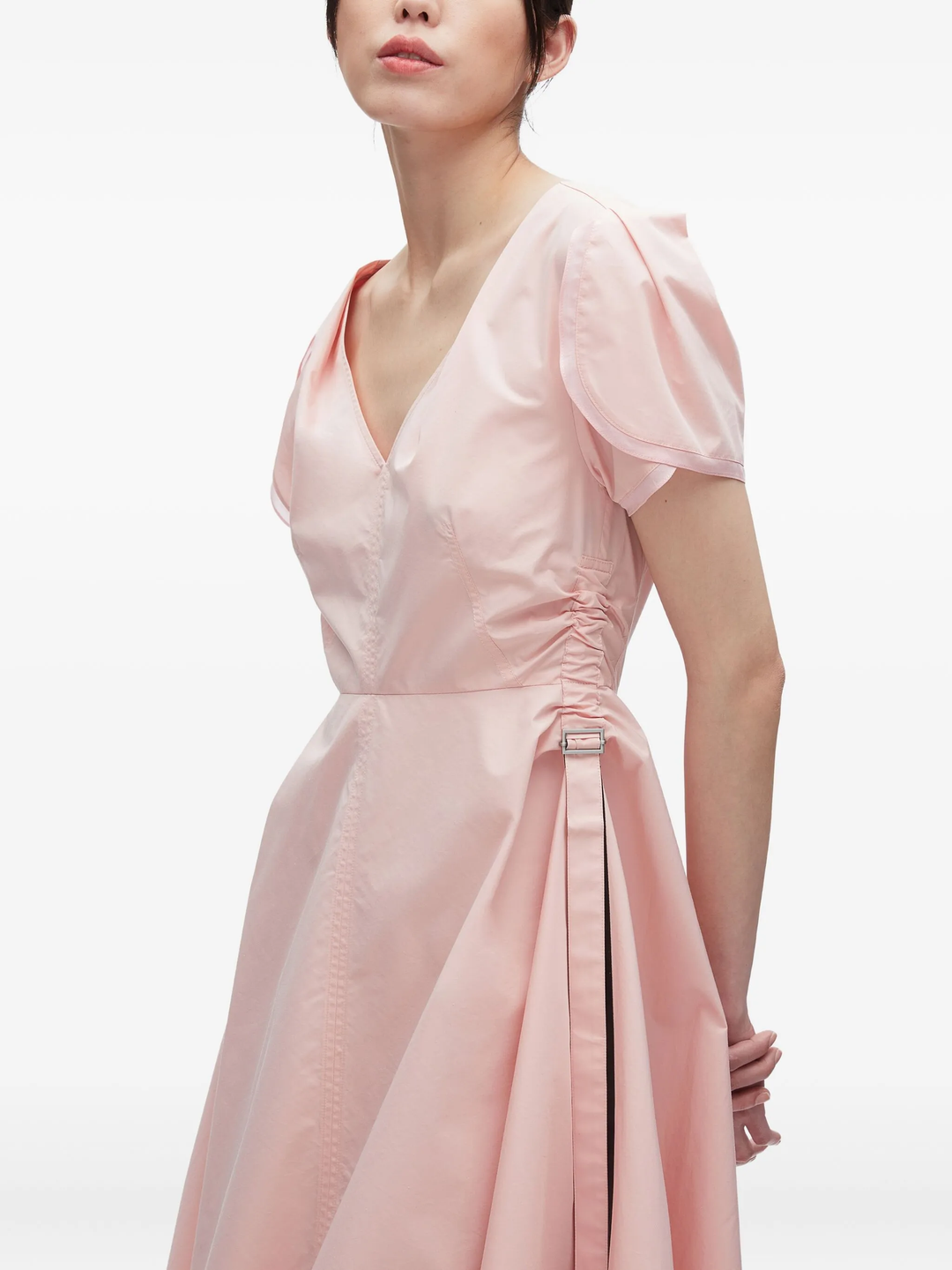 Tulip Sleeve V-Neck Dress