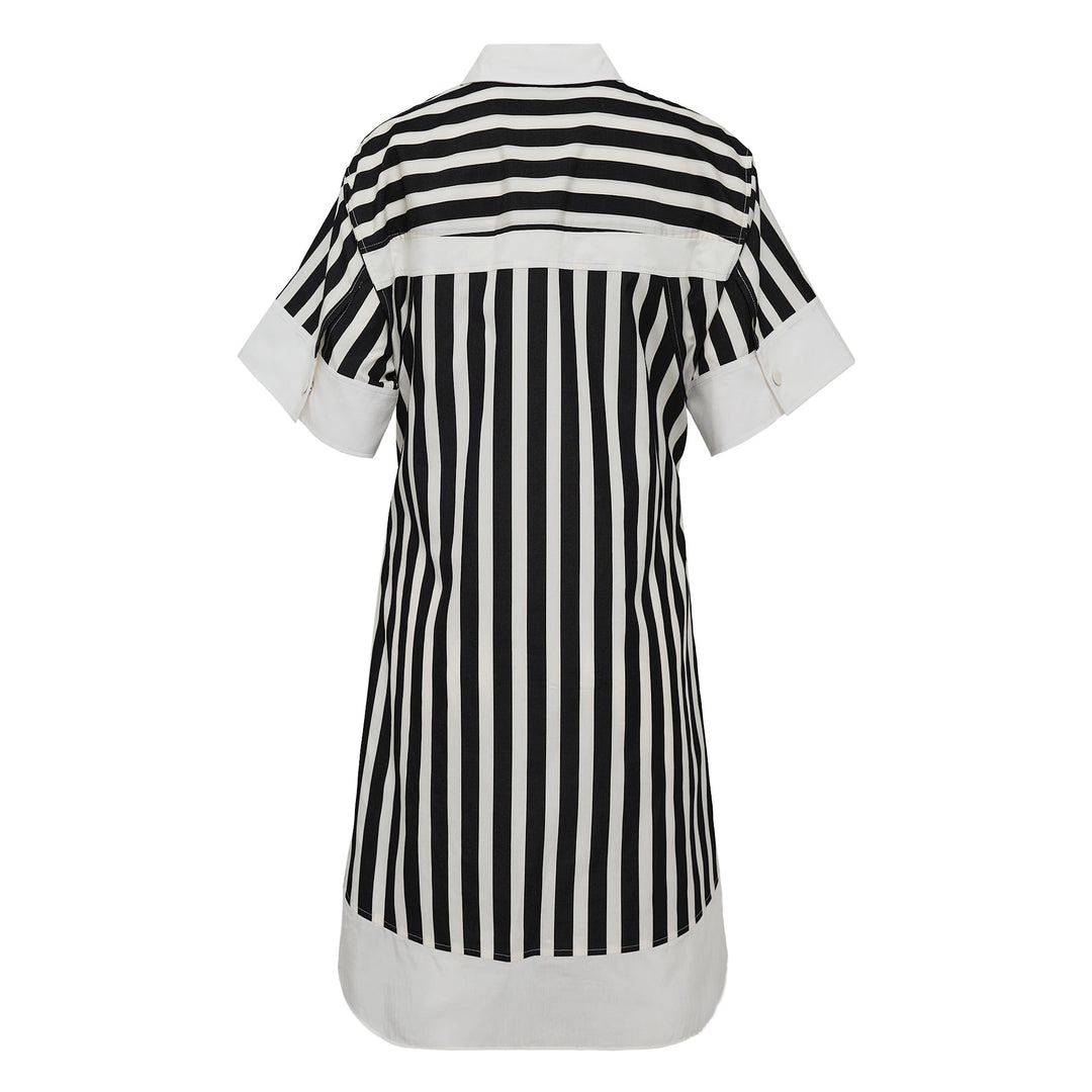 Striped Short Sleeve Shirt Dress