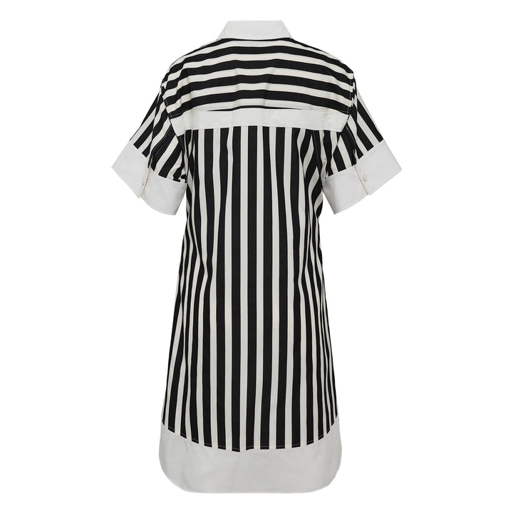 Striped Short Sleeve Shirt Dress