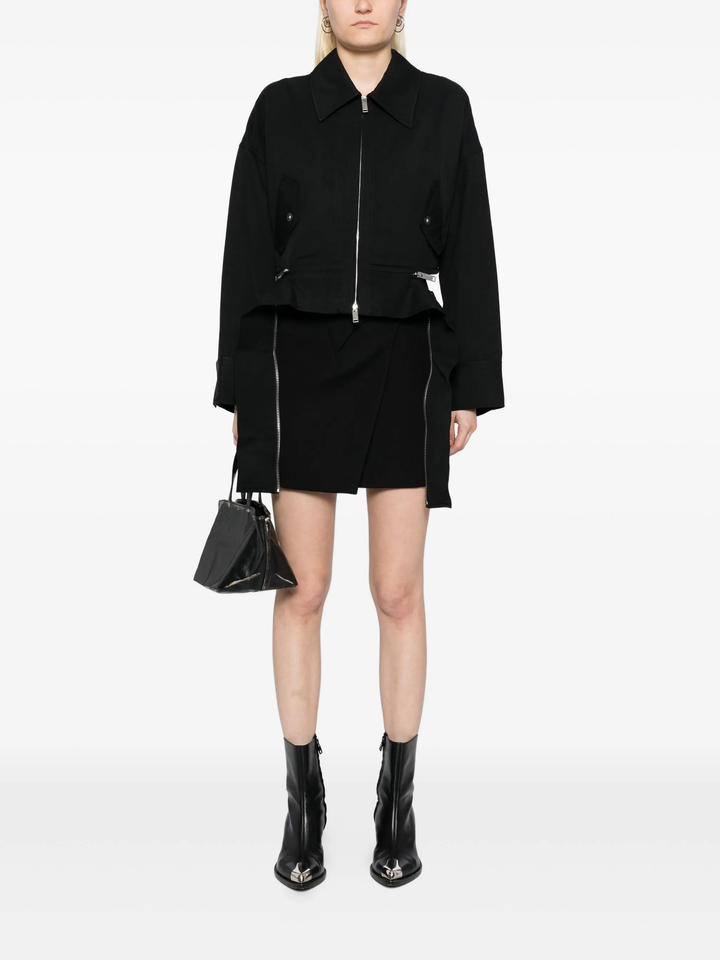 Double Zip Cropped Utility Jacket