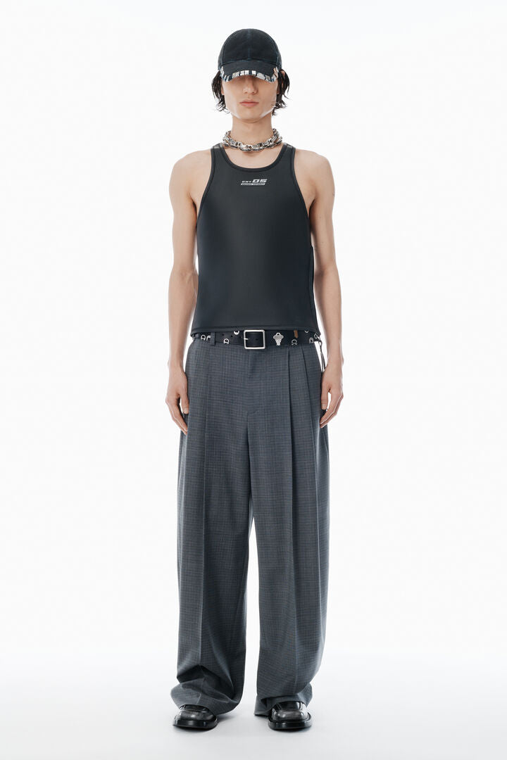 Wool-Blend Tailored Pants
