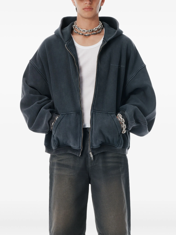 Zip Up Hoodie With Graphic Logo
