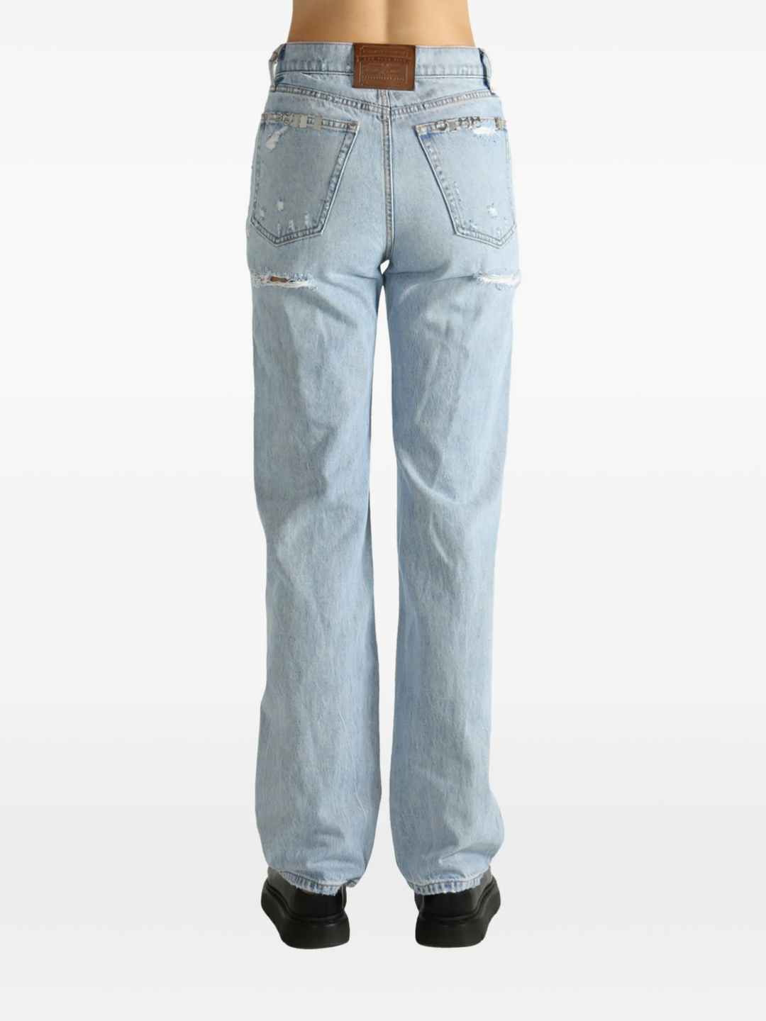 Distressed Ez Mid Rise Jeans