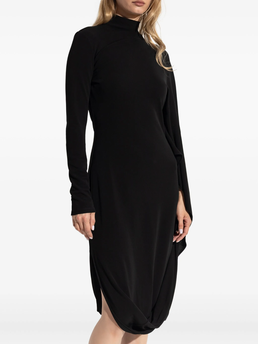 Crepe Jersey Cape Dress