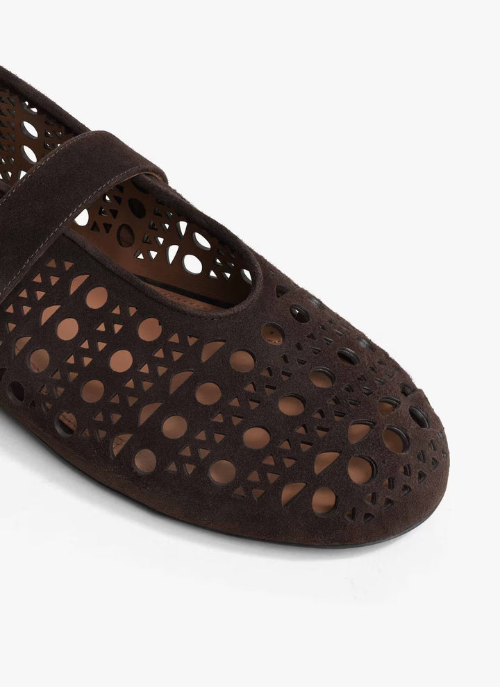 Ballerinas Perforated Suede Goatskin Leather