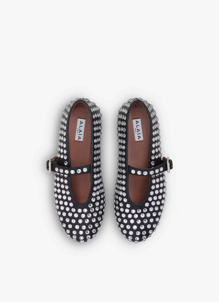 Ballet Flats Strass Nappa Lambskin