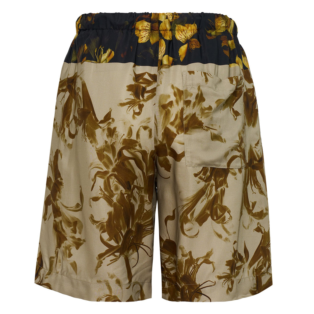 Nerine Flower Border Print Viscose Shorts