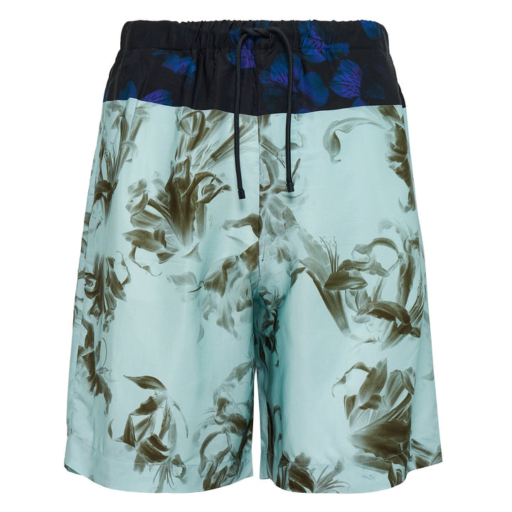 Nerine Flower Border Print Viscose Shorts
