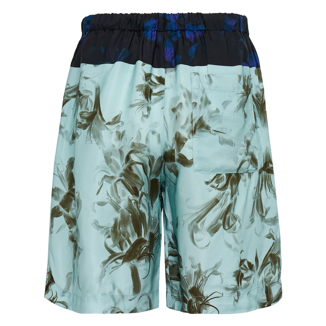 Nerine Flower Border Print Viscose Shorts