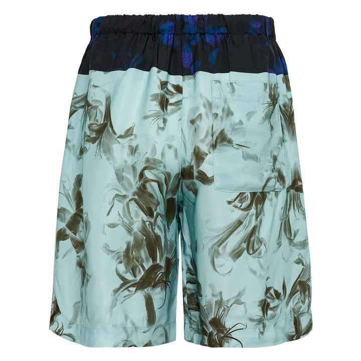 Nerine Flower Border Print Viscose Shorts