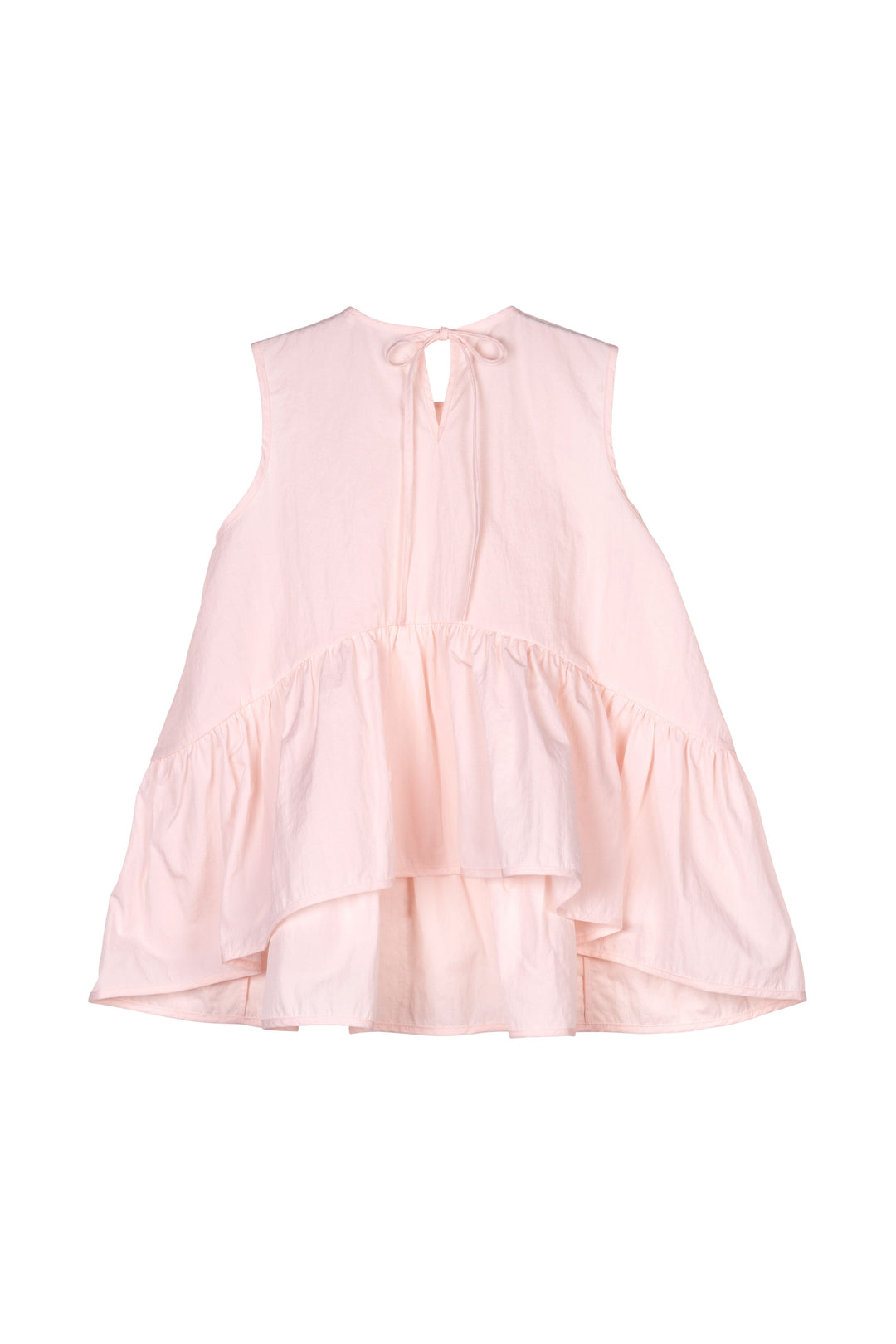 Sleeveless Top With Ruffled Hem