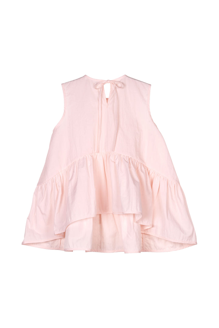 Sleeveless Top With Ruffled Hem