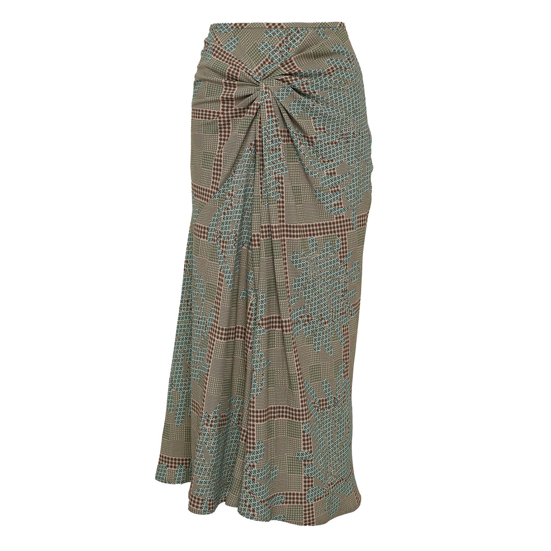 Bias Cut Skirt With Knot Detail
