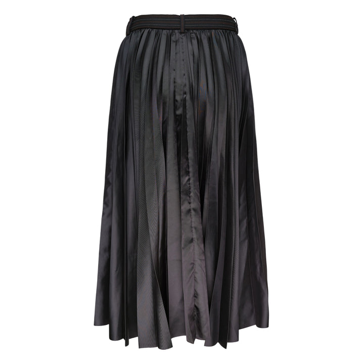 Stripe Doeskin Midi Skirt