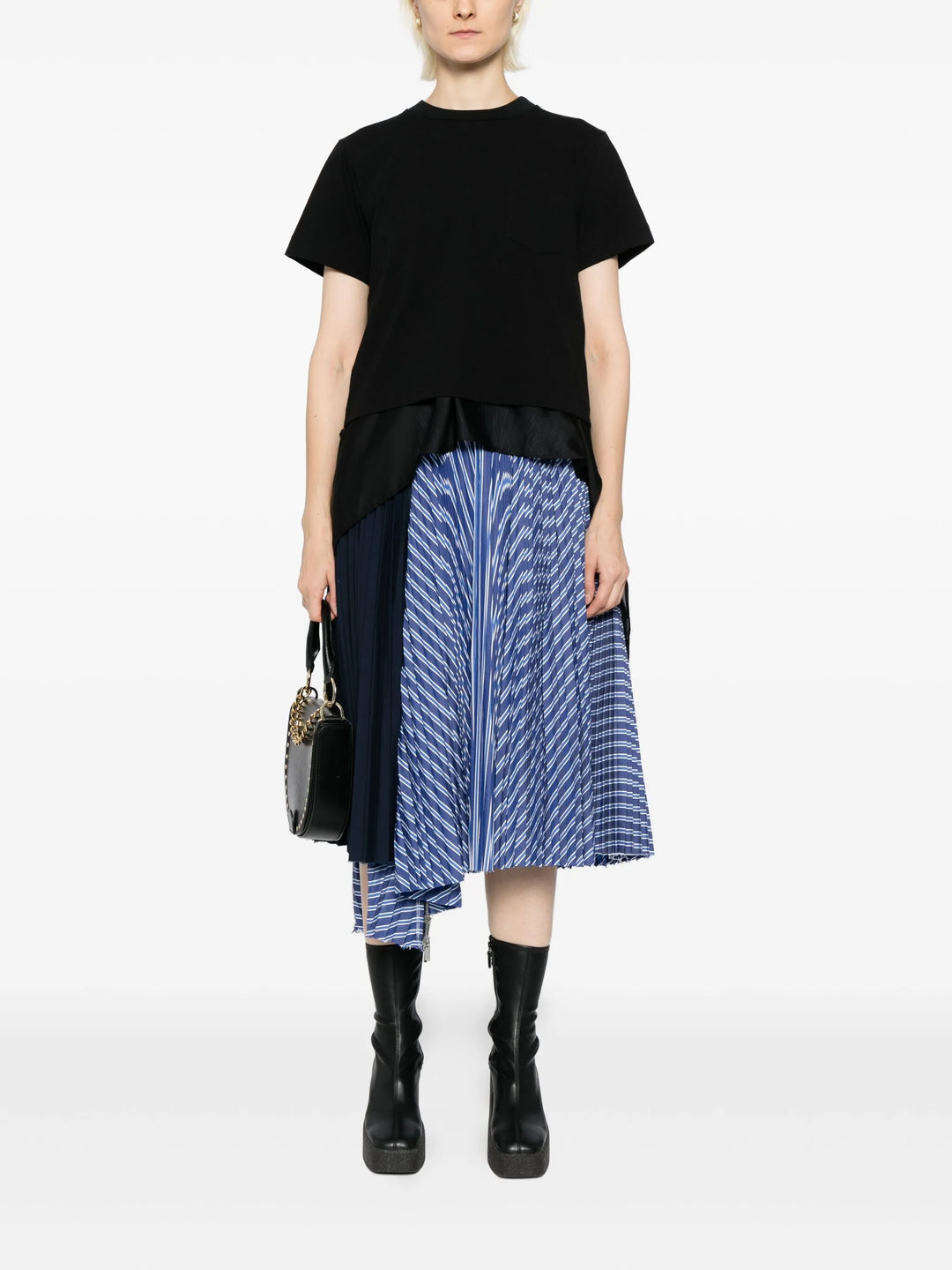 Satin x Cotton Jersey T-Shirt