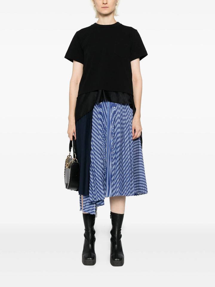 Satin x Cotton Jersey T-Shirt