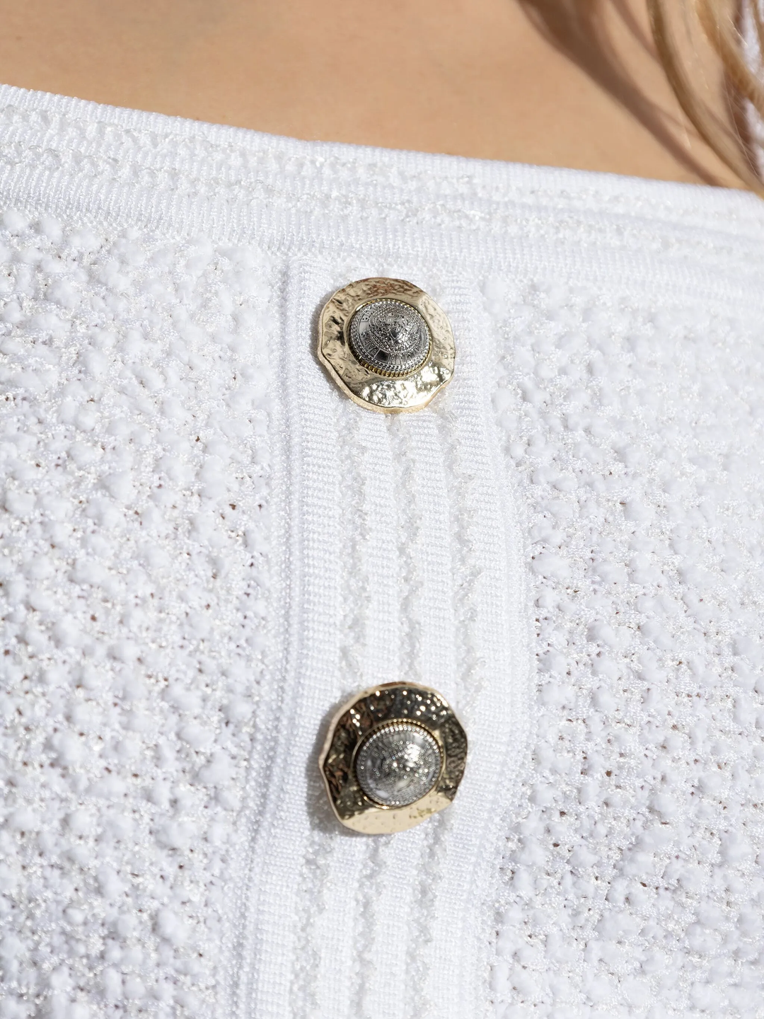 Straps Light Tweed Top