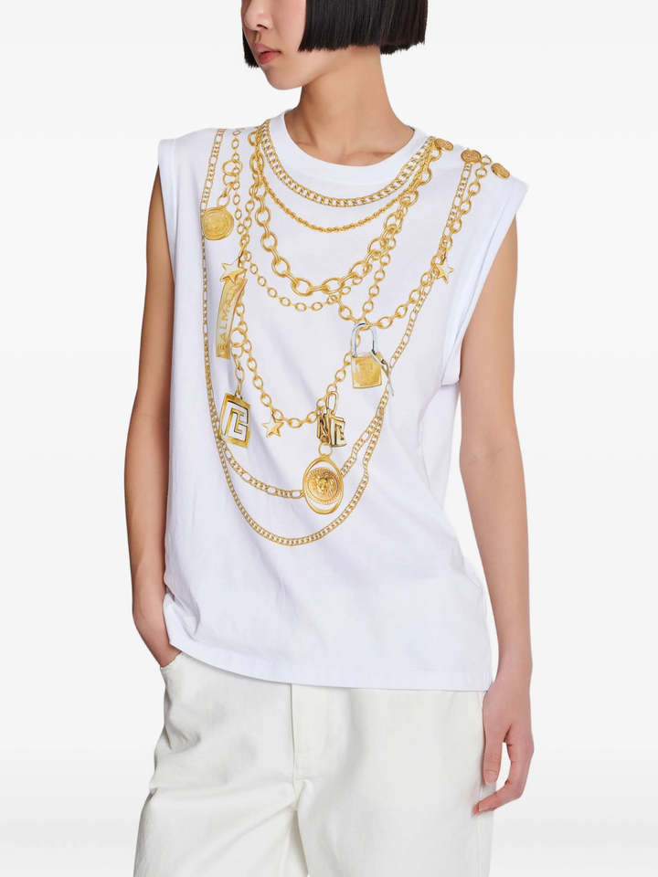 Trompe Loeil Necklace Print Tee