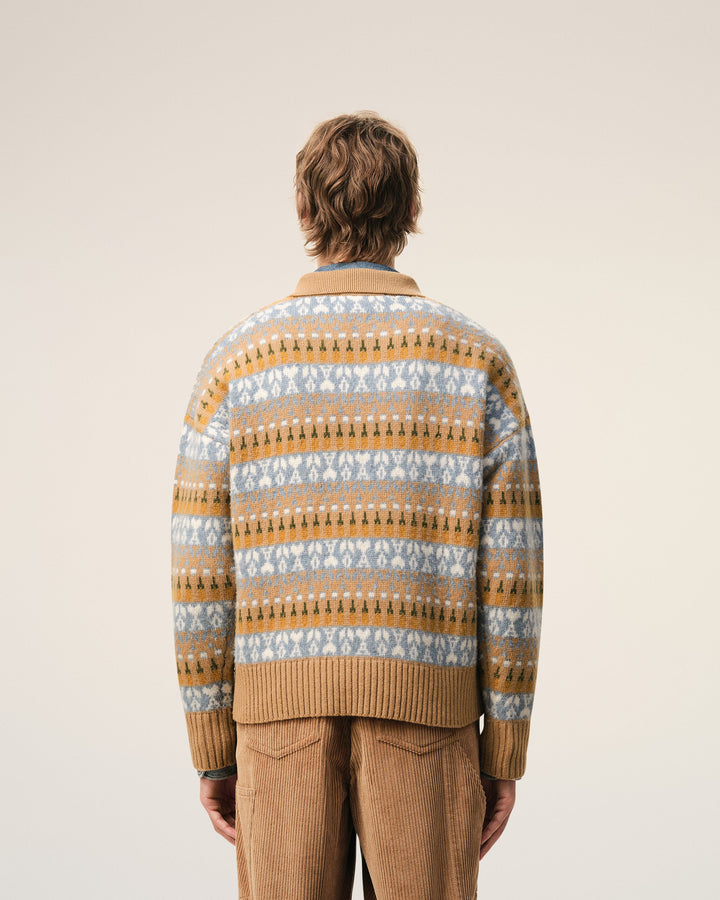 Xmas Boxy Jacquard Polo Sweater