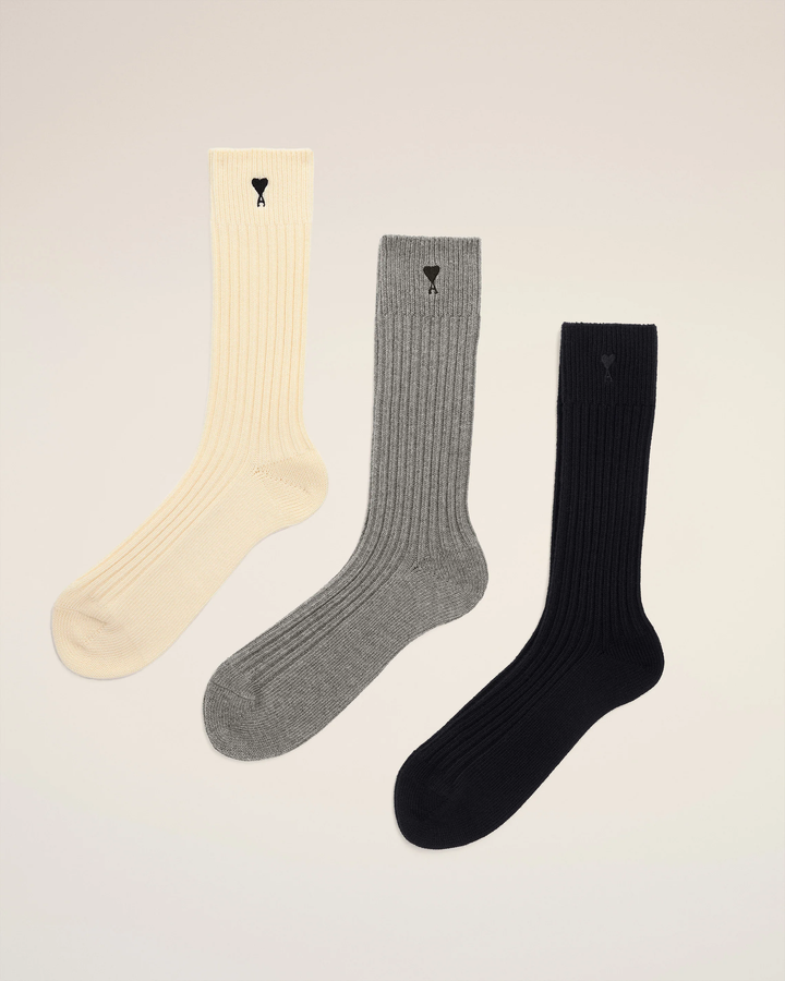 Three Pack Socks Black Ami De Coeur