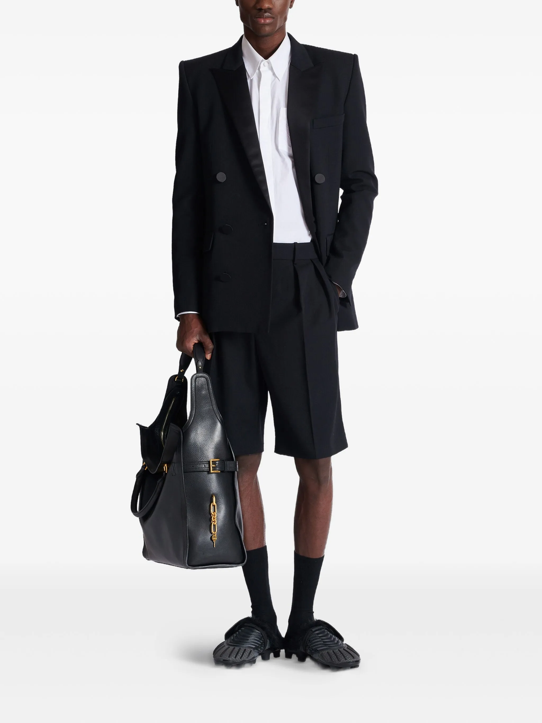 Pleated Bermuda Pants