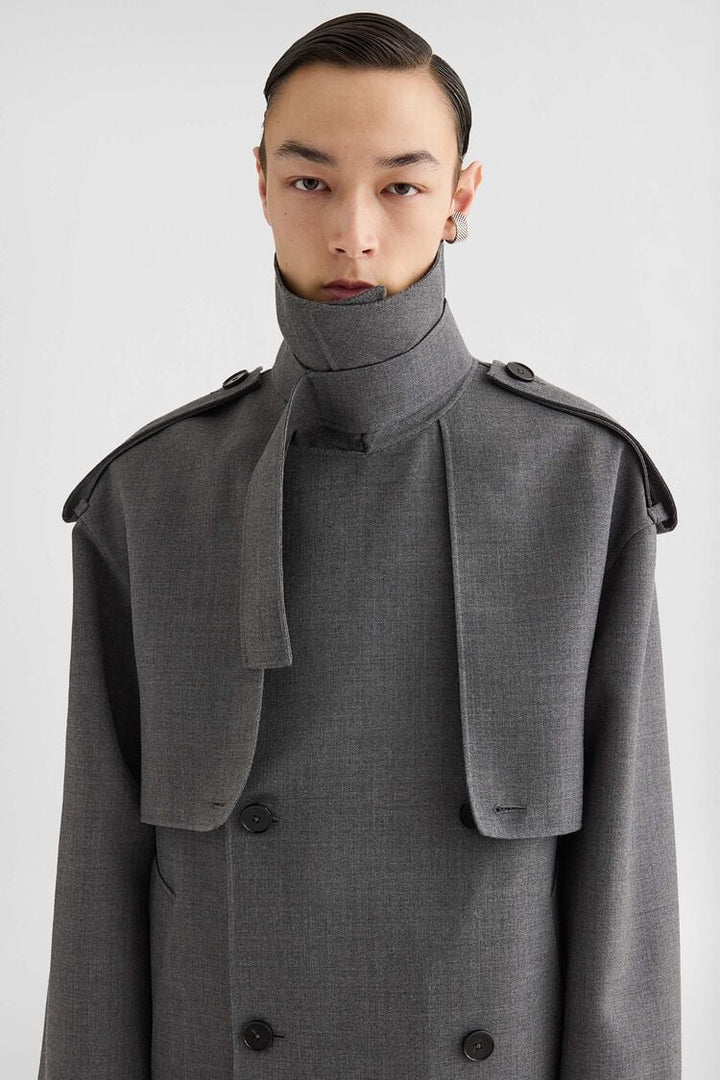 Wool Gabardine Trench Coat