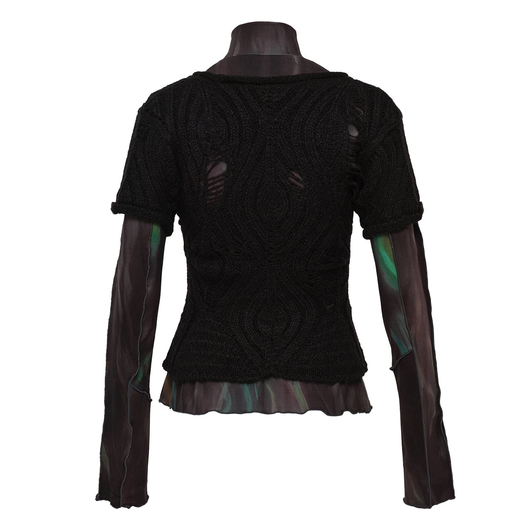 Cap Sleeve Sweater Layered Top