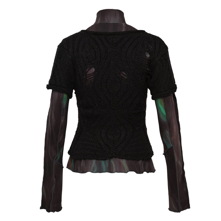 Cap Sleeve Sweater Layered Top