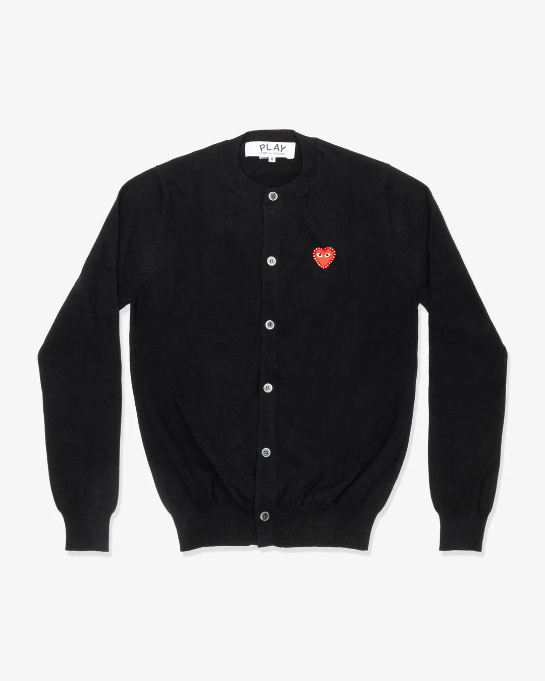 Rhinestone Red Heart Round-Neck Cardigan Unisex