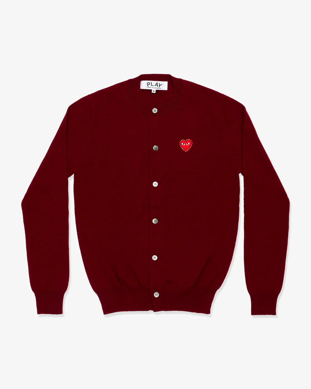 Rhinestone Red Heart Round-Neck Cardigan Unisex