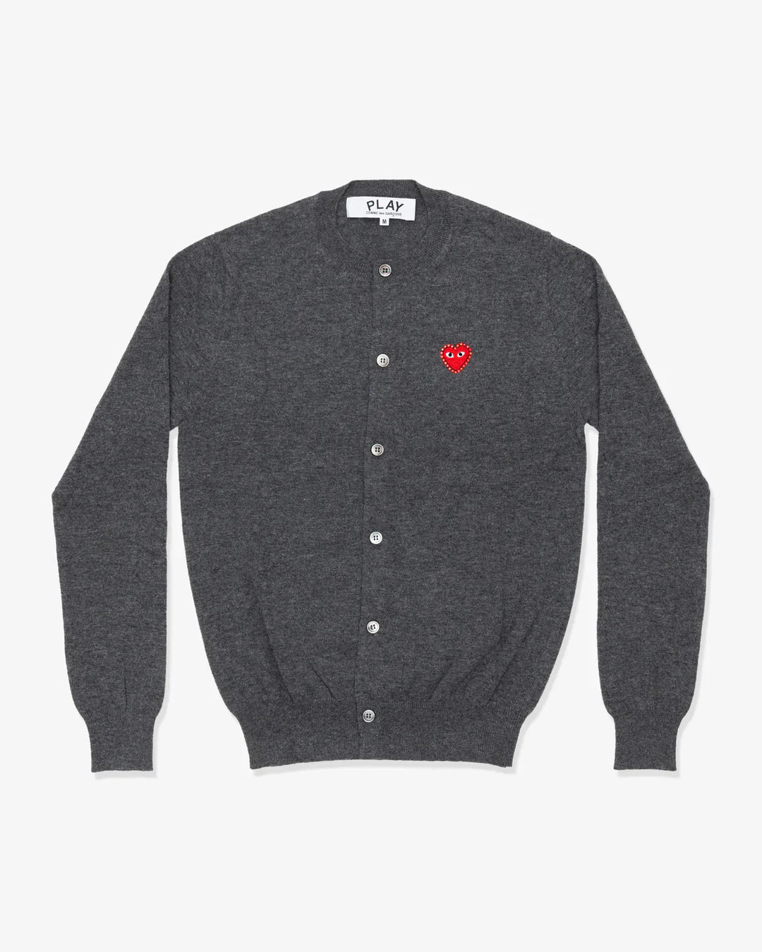 Rhinestone Red Heart Round-Neck Cardigan Unisex