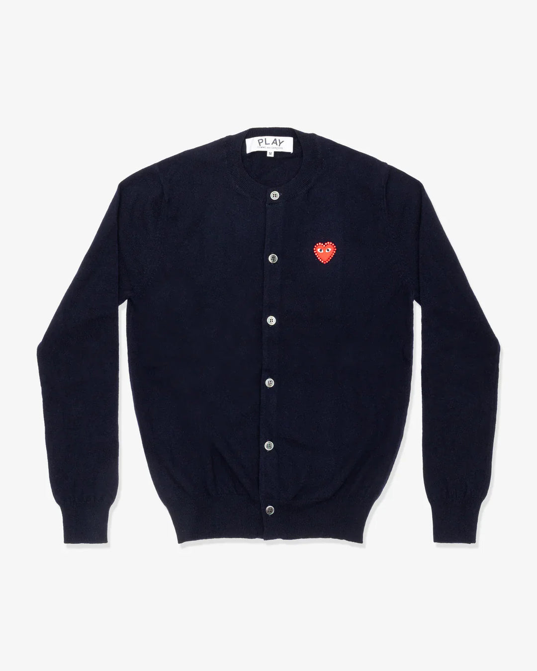 Rhinestone Red Heart Round-Neck Cardigan Unisex