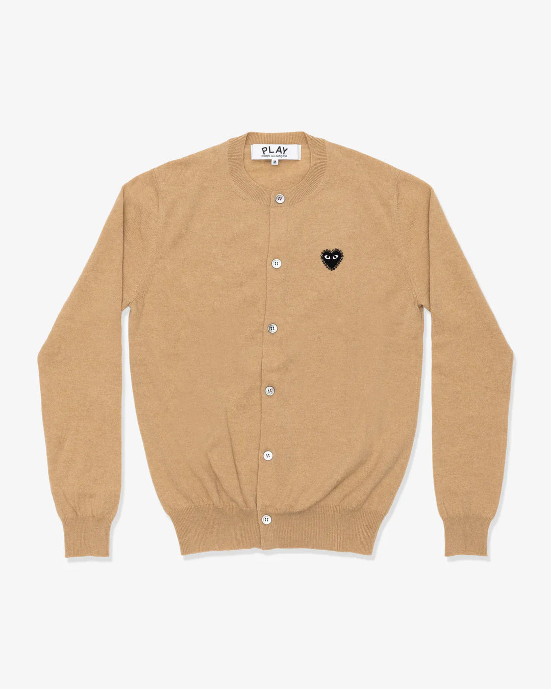 Rhinestone Black Heart Round-Neck Cardigan Unisex