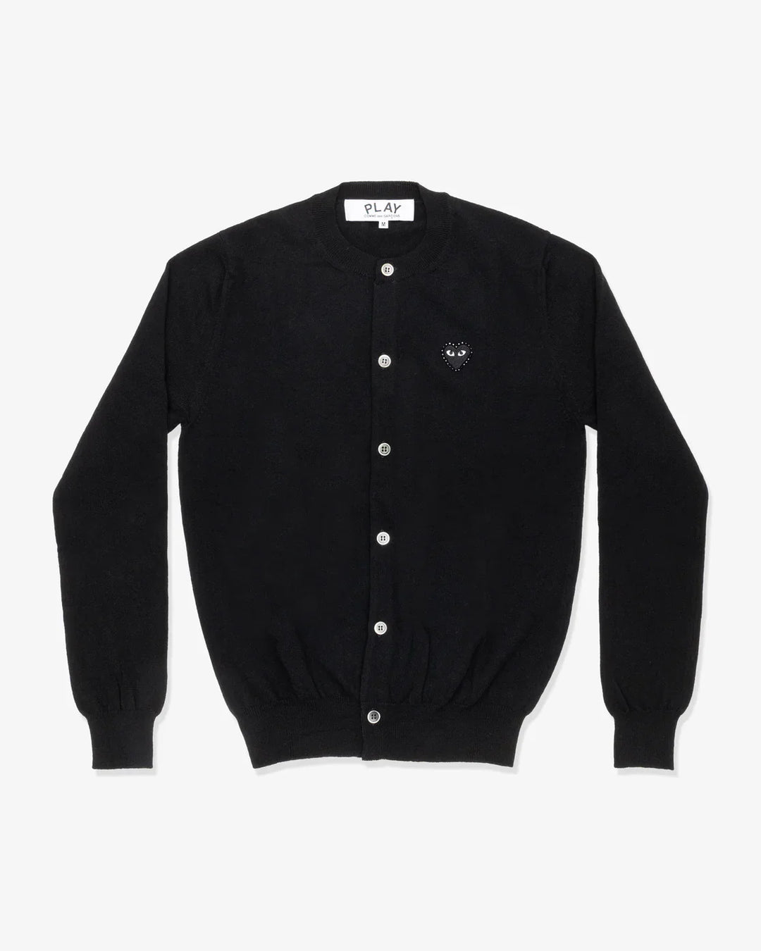 Rhinestone Black Heart Round-Neck Cardigan Unisex