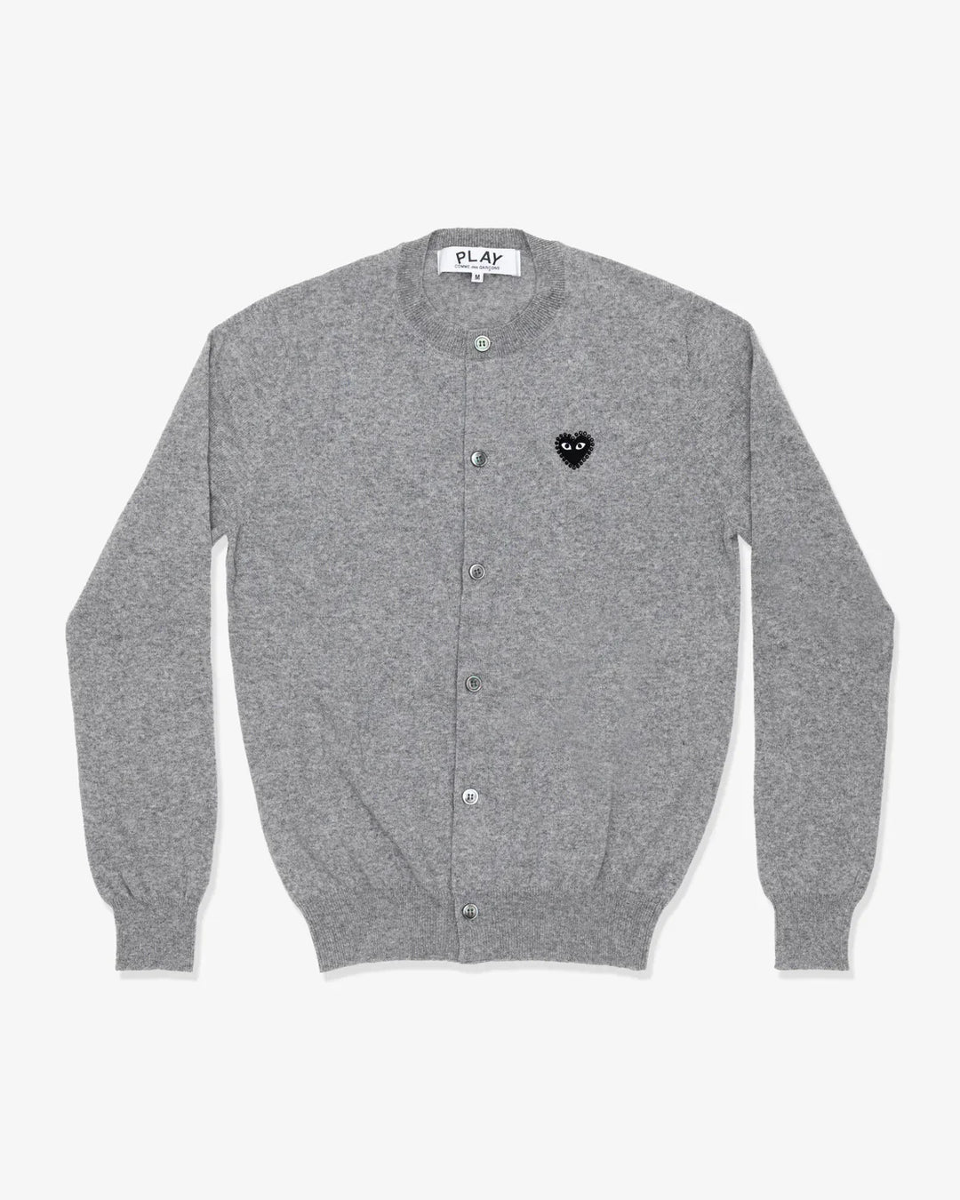 Rhinestone Black Heart Round-Neck Cardigan Unisex