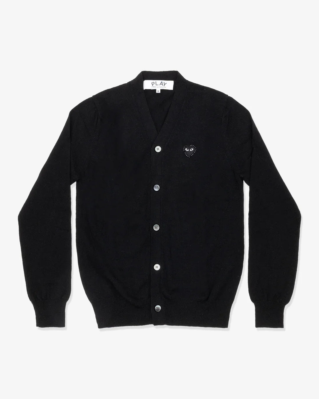 Rhinestone Black Heart V-Neck Cardigan Unisex