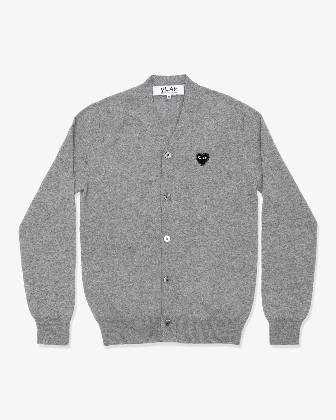 Rhinestone Black Heart V-Neck Cardigan Unisex